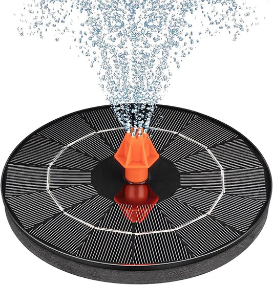 3.5W Solar Fountain, Upgrade Solar Water Fountain Pump Outdoor,Solar Bird Bath Fountains with 4 Fixed Rods & 8 Orange Nozzles for Bird Bath, Garden, Pond, Pool