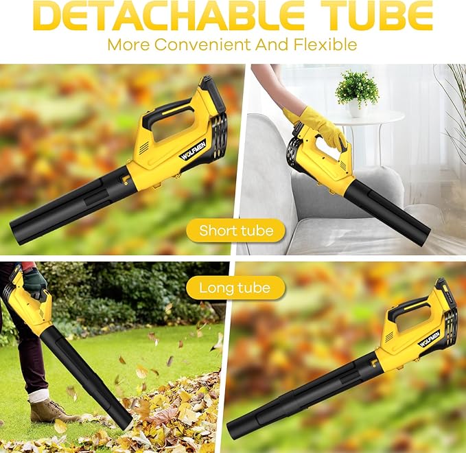 Leaf Blower, Electric Cordless Leaf Blower with 2 Batteries and Charger, 2 Speed Mode, Lightweight Leaf Blowers for Blowing Leaves, Lawn Care, Patio Cleaning and Dust - Image 6