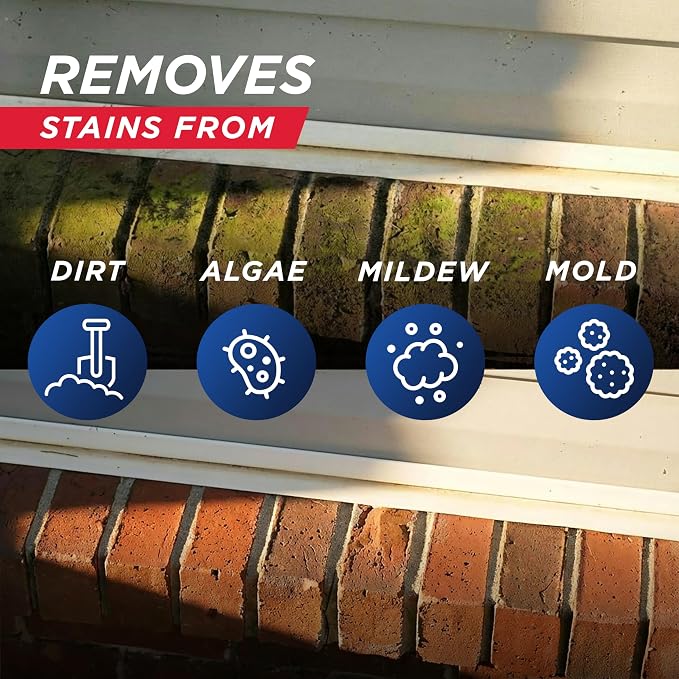 30 SECONDS Outdoor Cleaner 2 Pack with Hose End Sprayer - Cleans Stains from Algae, Mold and Mildew on Vinyl Siding, Deck, Patio, Brick and More - Image 5
