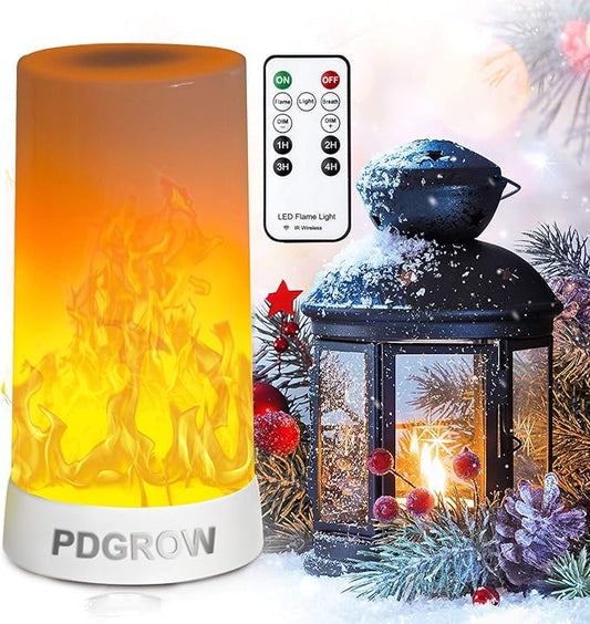 LED Flame Lights with Remote Timer, Flame Lamp 4 Modes USB Rechargeable Fire Lights Indoor Campfire Outdoor Decorative Lantern Hanging Lamps Fireplace Romantic Light for Home Party Camping Bar