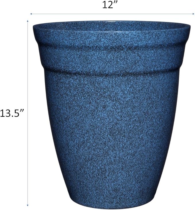 Classic Home and Garden Premiere Collection Planter, Allaire 12", Indigo