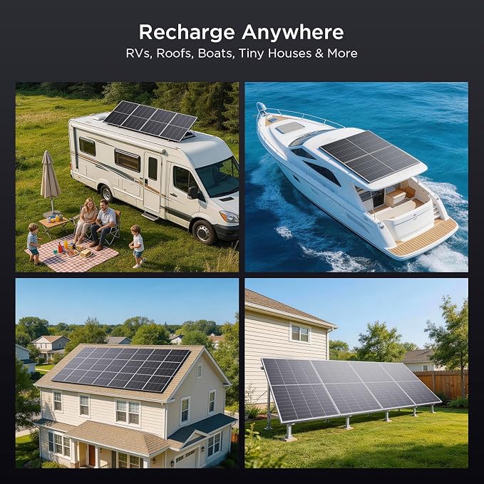 N-Type 16BB 200W Bifacial Solar Panel, 200W Solar Panel for 12V Battery Systems, 25% High Efficiency, Dual-Module Anti-Shade Design, for RV Van Rooftop Home Off-Grid - Image 8