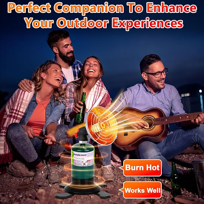 Portable Propane Heater for Camping, Outdoor Gas Space Patio Heater, High Heat Output Big Heaters Foldable Tank Holder for Winter Tent Hiking Ice Fishing Hunting