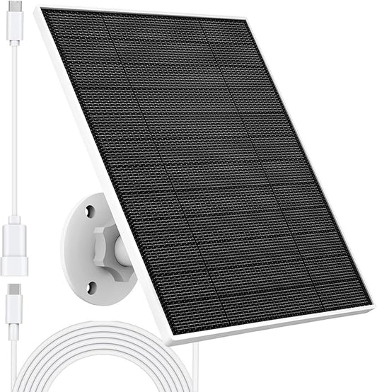Solar Panel for Eufy Outdoor Camera, 5W Solar Panel Charger Compatible with Eufycam, Continuous Power Supply, 9.8ft Charging Cable, IP65 Waterproof, Adjustable Wall Mount, 1 Pack by YCTechCam
