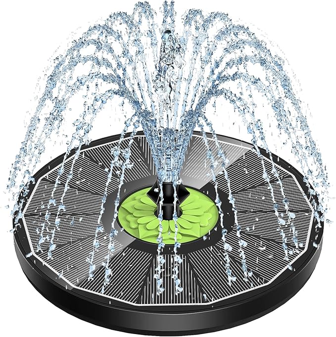 SZMP Upgraded 3.5W Full Glass Panel Solar Fountain for Bird Bath, Floating No-Installation Solar Powered Water Fountain Pump with 7 Nozzles, for Garden, Pond Decor (Black)