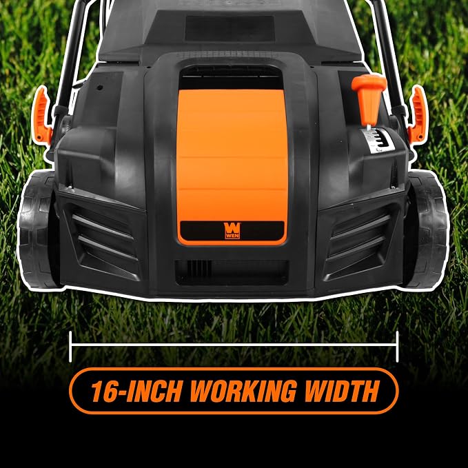 WEN DT1516 16-Inch 15-Amp 2-in-1 Electric Dethatcher and Scarifier with Collection Bag, Black - Image 5
