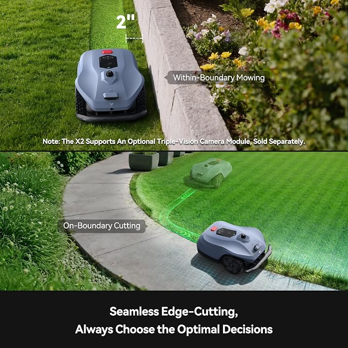AI Triple Bionic Vision Module for Neomow X2 Series 3D LiDAR Robot Mower, Activates Pro-Level Features Including Auto-Mapping, 500+ Obstacle Detection, Spatial Perception, Terrain Recognition - Image 8