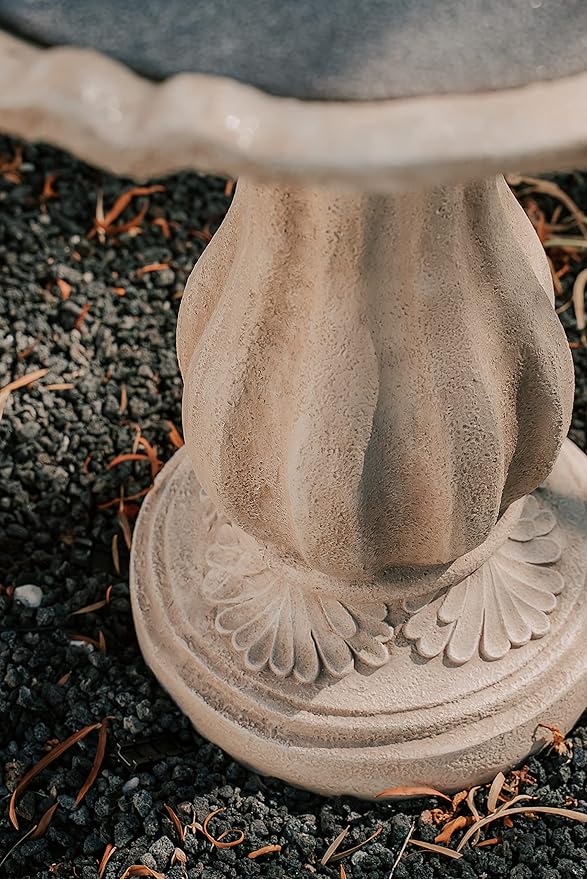 XBrand 51" 3-Tier Outdoor Freestanding Waterfall Fountain with Pump and Pineapple Finial, Beige