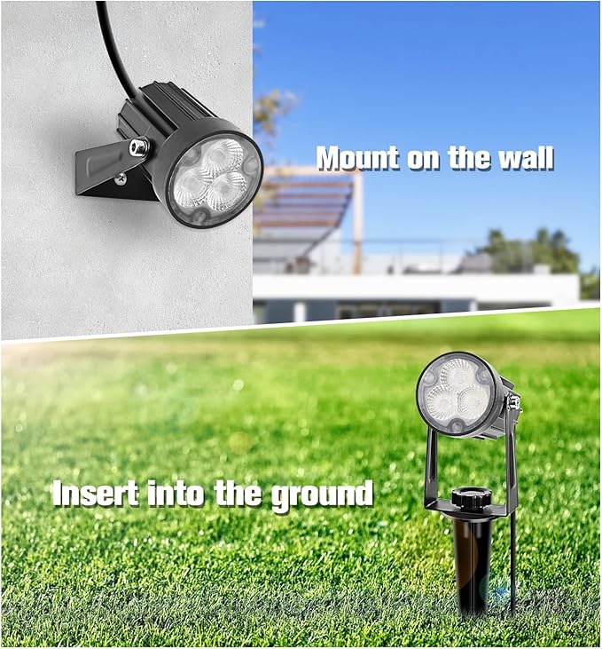 APONUO Metal Outdoor Solar Landscape Lights, Waterproof Spotlight 6-in-1 for Yard Landscape Lighting, Auto On/Off for Pathway, Driveway, Patio (Warm White)