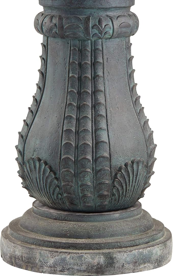 Hampton 56 3/4" High Large Italian Outdoor Decor Slate Stone Floor Fountain with Light LED Waterfall 4-Tier Standing Basin Water Feature for Outside Garden Patio Yard Backyard Porch - John Timberland