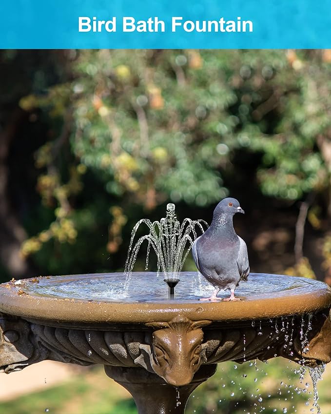 Biling Solar Water Fountain Pump, Solar Bird Bath, Outdoor with Tubing, Solar Powered Fountain Pump for Pond BirdBath, Garden, Pool, Fish Tank,Backyard