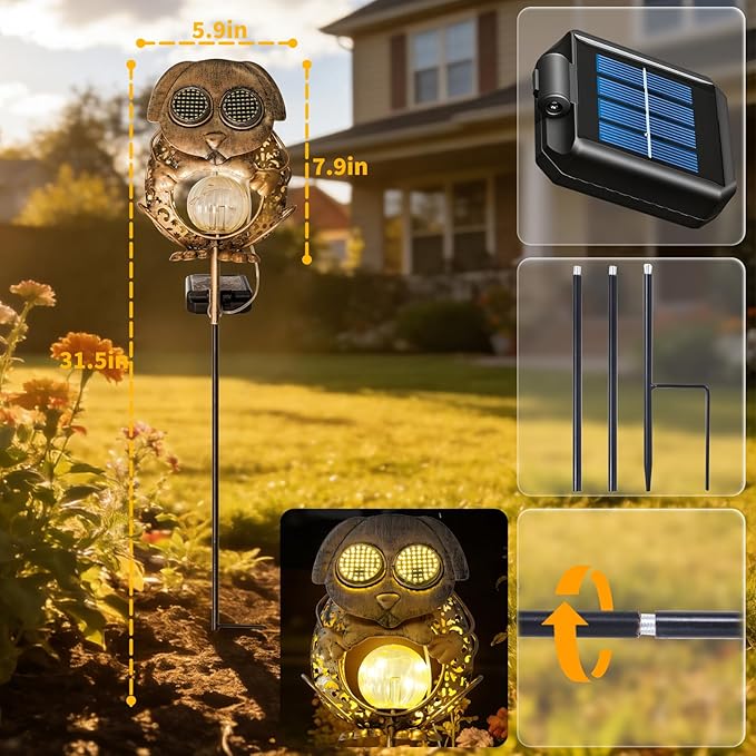 Solar Lights Outdoor Decor, Solar Dog Yard Decorations Outdoor, Garden Decorative, IP65 Waterproof, Gifts for Women Mom, for Yard Patio Lawn Pathway Landscape