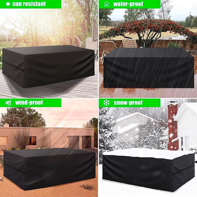 LCOGD Patio Furniture Cover,Outdoor Furniture Covers Waterproof General Purpose, Outdoor Sofa Sets Covers Heavy Duty Windproof Anti-UV70 Lx47 Wx30 H - Image 2