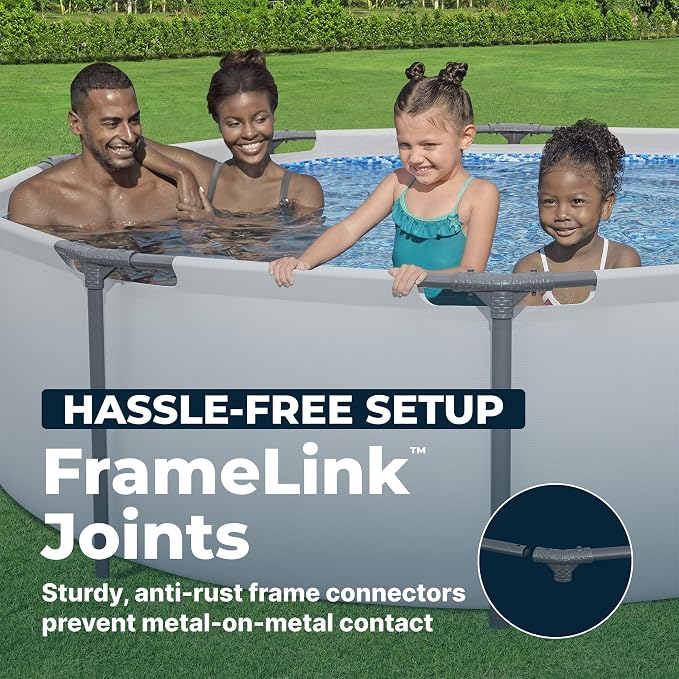 Bestway Steel Pro MAX 10' x 30" Above Ground Pool, Round Metal Frame Outdoor Swimming Pool Set with Filter Pump & Type I Cartridge, Gray - Image 5