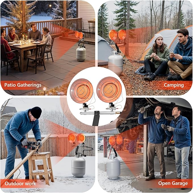 30,000 BTU Double Tank Top Portable Propane Radiant Heater