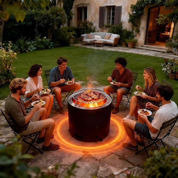 19" Smokeless Fire Pit, Portable Stainless Steel Wood Burning Outdoor Fireplace for Backyard, Patio, Garden, Picnic, Ideal for 4–6 People - Image 5