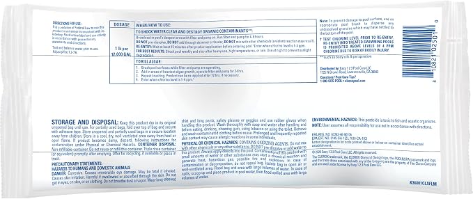Clorox® Pool&Spa™ Shock XTRABLUE® Plus, Kills Bacteria & Algae in Swimming Pools, Swim-Ready in 15 Minutes, (36-Pack) - Image 6