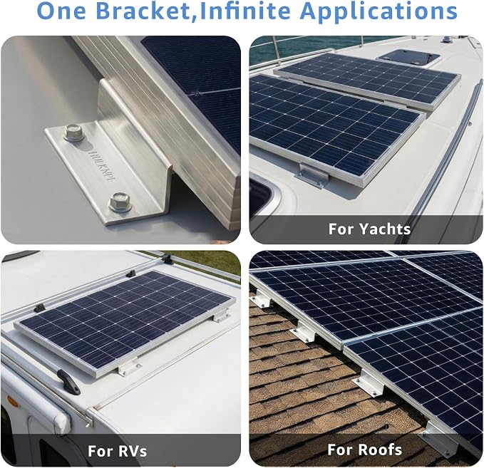 Z Brackets Solar Panel Mounting Kit (16 Pack) Heavy Duty Multi-Slot Aluminum Corrosion-Resistant for RV, Boat, Roof, Off-Grid & Solar Panel Hold Down - Image 8