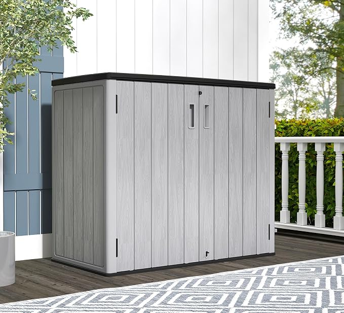 ZZM 37 Cu.ft Outdoor Storage Cabinet with One Tool Kit, Horizontal Storage Shed for Garage, Bike, Garbage Cans, Garden Accessories - Image 8
