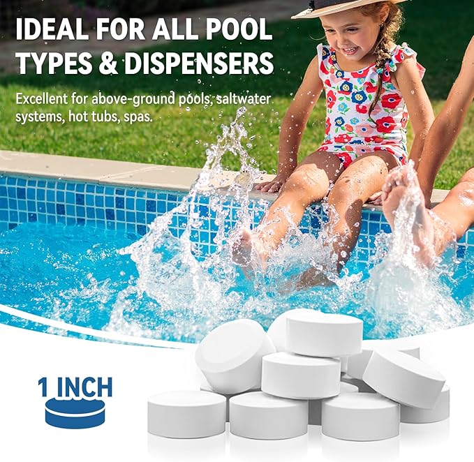 1 Inch Chlorine Tablets for Swimming Pools & Spas | 90% Available Chlorine Trichlor Pool Tablets | Long-Lasting Slow Dissolving Sanitizer for Clean & Clear Water (1inch-5lbs) - Image 5