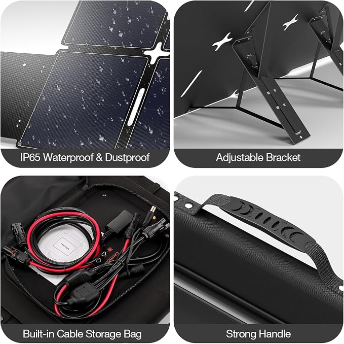 GRECELL 240W Portable Solar Panel for Power Station, Ultra Light Foldable Solar Panel Kit, 25% High Efficiency, IP65 Waterproof, Solar Charger for Outdoor Camping RV Boat Home Backup Power, Off-Grid - Image 6
