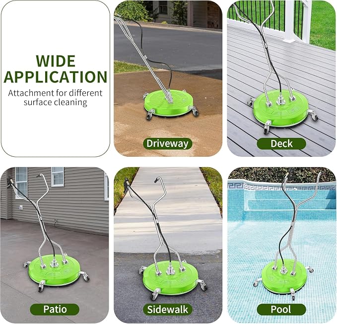 LidoDola 30'' Pressure Washer Surface Cleaner with 4 Wheels - Stainless Steel Surface Cleaner for Pressure Washer Attachment for Concrete, Driveway, Patio, Sidewalk, Deck and Driveways - Image 7