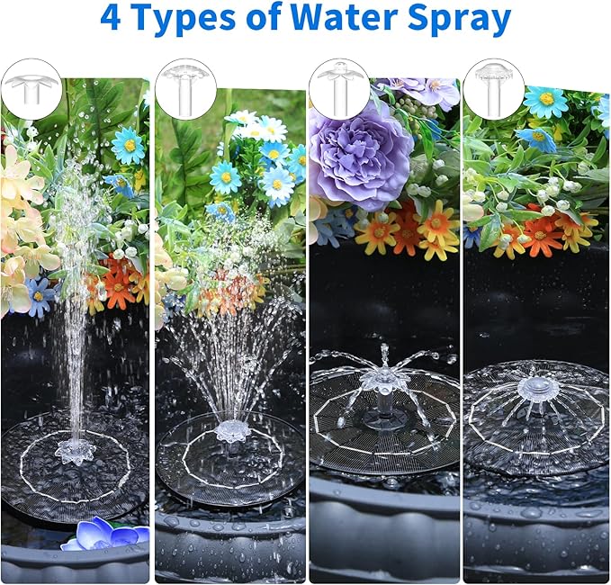 AISITIN 3.5W Solar Fountain for Bird Bath Upgraded 2026, Solar Water Fountain Kit with 3 Fixed Bracket & Multiple Nozzles & Storage Interface for Bird Bath, Garden, Courtyard, Pond, Pool and Outdoor