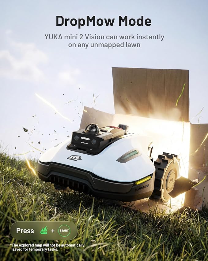 (2026 Upgrade) Mammotion YUKA mini 2 1000H Robotic Lawn Mower with Garage, for 0.25 Acre, 360° LiDAR + AI Vision, 45% Slope, DropMow, Smart Battery Management,Cutting Heights 2.0"-3.5" - Image 6