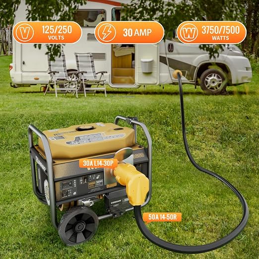 MECMO NEMA L14-30P to 14-50R RV Generator Adapter, 30 Amp to 50 Amp Twist Locking Generator 4 Prong Male Plug to 4 Prong RV Female, Heavy Duty for RV Trailer Camper Generator EV Tesla Level 2 Charging - Image 5
