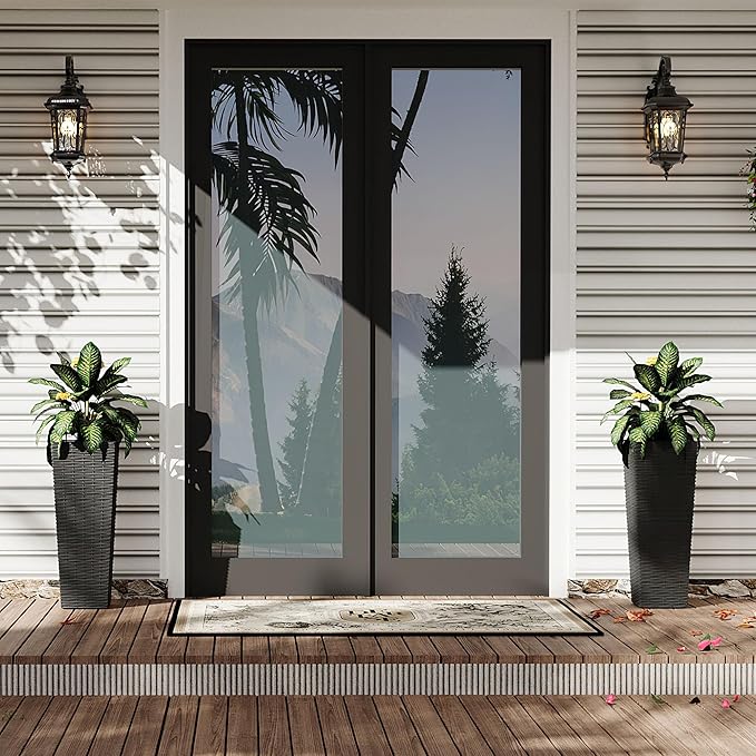 2 Pack Large Planters for Indoor Plants, Outdoor 24 inch Tall Planter with Removable Liners, Plant Pots for Trees Flowers, All-Weather Use with Drainage Holes for Porch, Patio, Backyard, Black