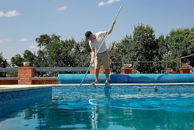 POOLWHALE Premium 15 Foot Telescopic Swimming Pool Pole, Adjustable 3 Piece Extendable Pool Cleaning Pole, Blue Anodized Aluminum - for Skimmer Nets, Vacuum Heads and Brushes - Image 7