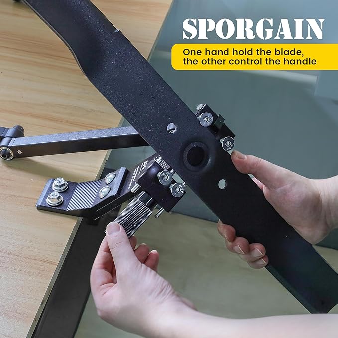 SporGain [Updated] Lawn Mower Blade Sharpener 15°-45° Adjustable Frame with Ball Bearing Manufacture Handle for Right & Left Hand Blades, Use with Angle Grinder, Black - Image 2