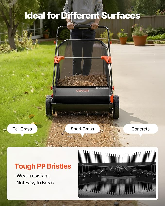VEVOR 3 Packs Lawn Sweeper Brush Replacement, Compatible with VEVOR 26 in Lawn & Leaf Collector Sweepers, Yard Sweeper Brush Paddle with Durable V-Shaped Bristles for Easy Grass Leaf Cleanup - Image 5