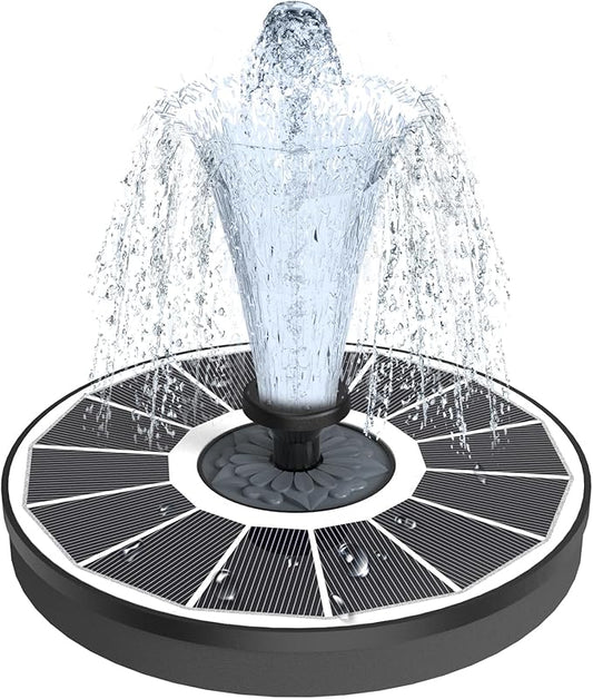 Yzert Solar Fountain for Bird Bath Direct Sunlight High Efficiency 3.5W Glass Panel Solar Water Fountain Outdoor Garden Flower (White)