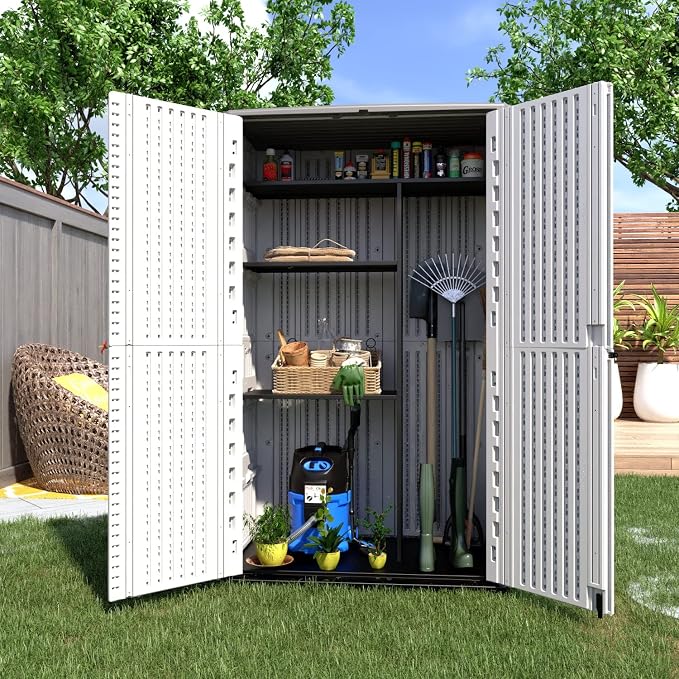 KINYING Metal Laminate Shelving Kit for Kinying Vertical Storage Cabinet, with Screw and Nuts, 68” x 46” x 15”(Color: Black) - Image 2
