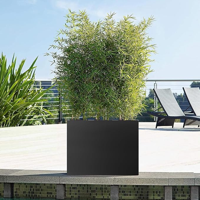 Square Metal Planter Box 20"x20"x21", Heavy Duty Galvanized Steel Planter Rust Resistant for Indoor Outdoor Patio Porch Commercial Residential