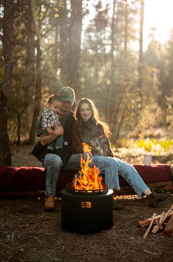18" Smokeless Fire Pit with Removable Ash Pan, Fire Poker & Carry Bag - Portable Outdoor Fire Pit - Cast Iron - Wood Burning Lightweight Fireplace, Ideal for 4-6 People, 25 lbs - Image 5