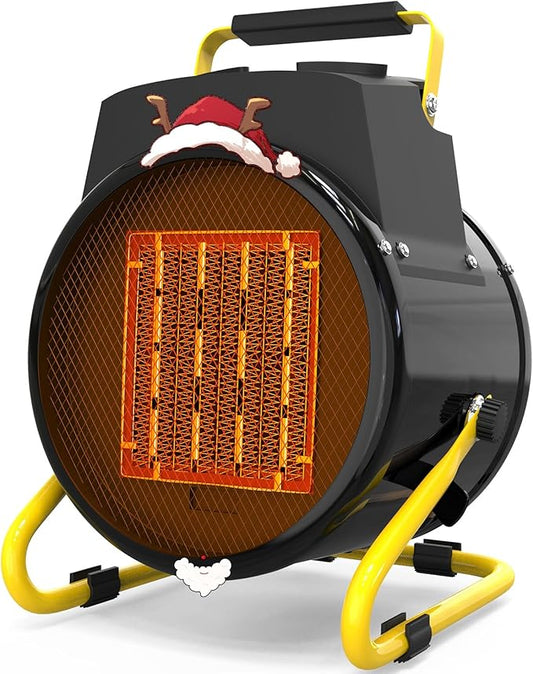 Buyplus Outdoor Heaters for Patio, 1500W Portable Garage Heater with Overheat Protection & 3S Fast Heating, Non-Slip Cushion, Electric Space Heater for Patio, Garage, Bedroom, Office, Black
