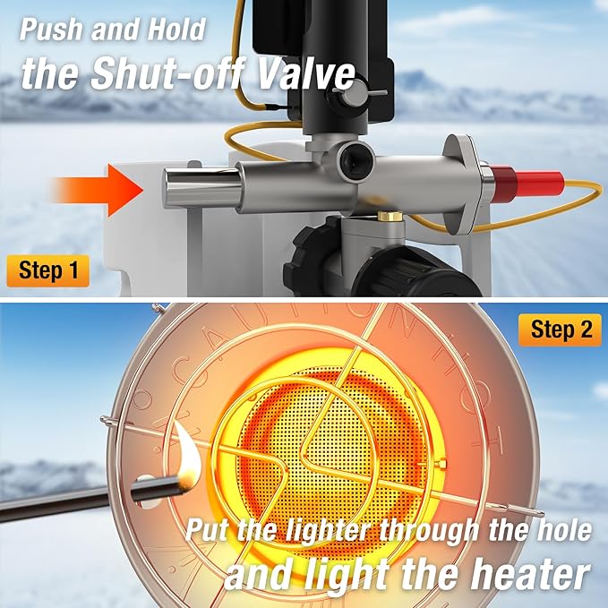 Tank Top Propane Heater, 15000 BTU Protable Gas Heater with Cordless Radiant for Outdoor Use, Tip-Over Protection, Safety Shut-off Valve and 3 Settings for Patio, Camping, Garage