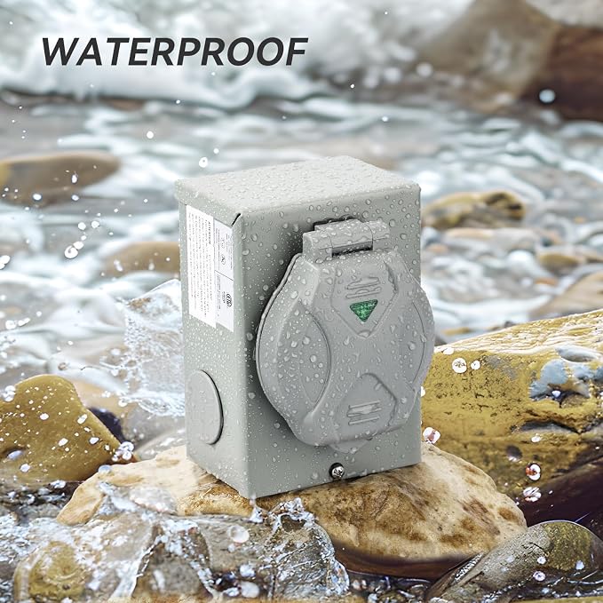 Pre-Drilling 50 Amp Generator Inlet Box RVMATE, NEMA SS2-50P Power Inlet Box, 125/250V, 6250/12500W 50a Power Inlet Box, ETL Listed, Waterproof for Outdoor Use - Image 5