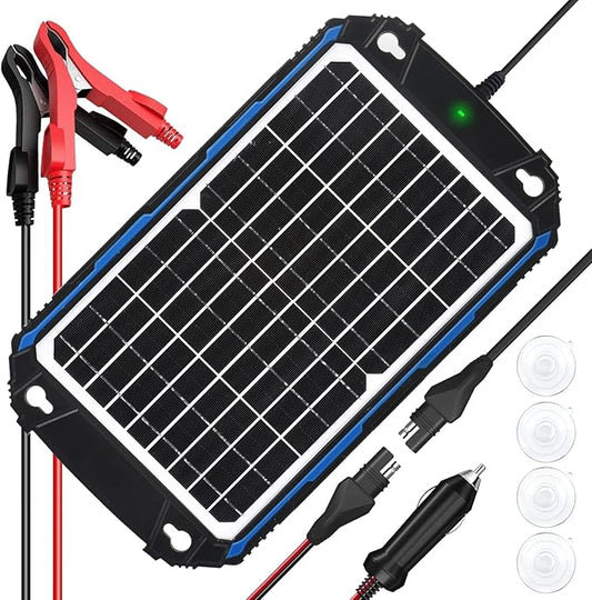 SUNER POWER Waterproof 12W 12V Solar Battery Charger & Maintainer Pro, Built-in UltraSmart MPPT Charge Controller, 12 Volt Solar Panel Trickle Charging Kits for Car Automotive Boat Marine RV Trailer by SUNERPOWER