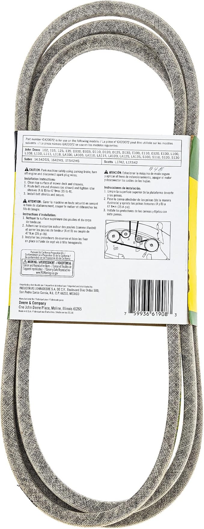 John Deere Original Equipment Flat Belt - GX20072 - Image 2