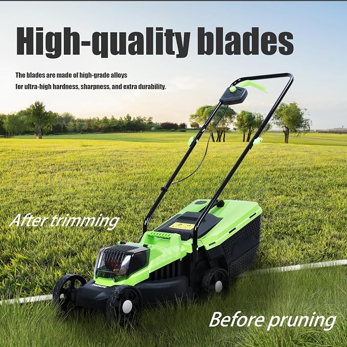 Electric Lawn Mower 1600W Self-Propelled Lawn Mower Cordless Brushless with 30L Grass Tank Brushless Motor Three Adjustable Height 25 45 65mm 3600Rpm US Plug - Image 5
