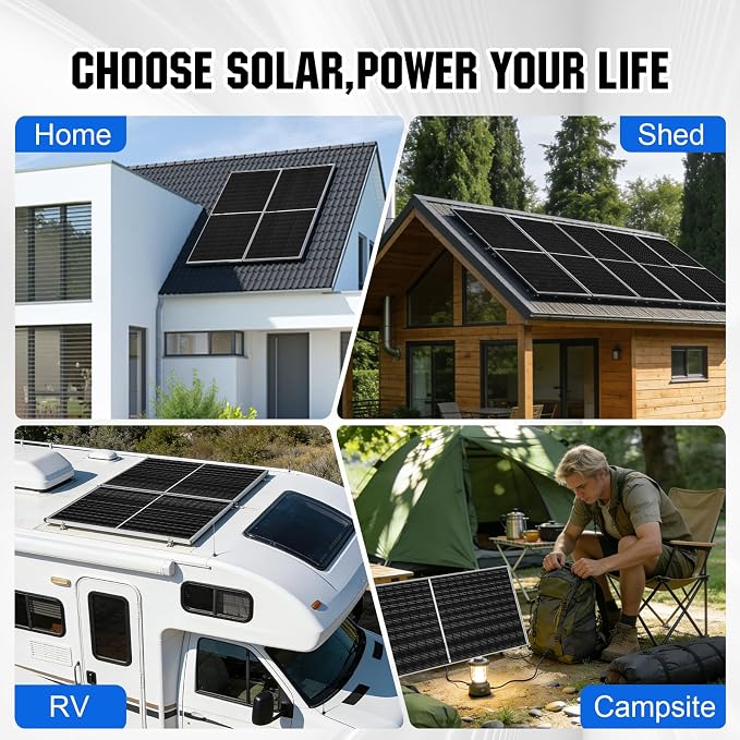 ECO-WORTHY 200 Watts 12 Volt/24 Volt Solar Panel Kit with 20A Bluetooth APP Monitoring MPPT Controller and High Efficiency Monocrystalline Solar Panel for Home,RV,Camper,and Other Off Grid Application - Image 9