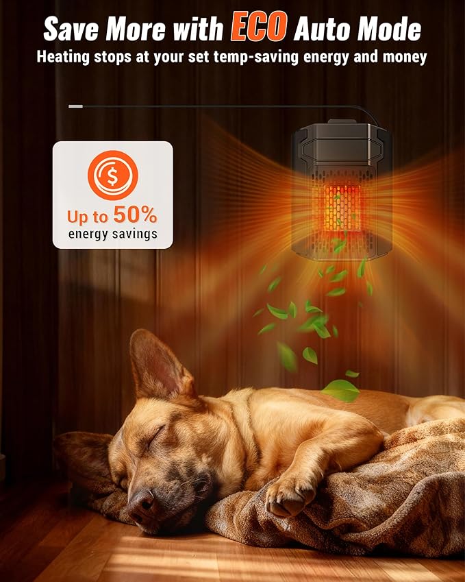PETNF Dog House Heater with Thermostat & WiFi App Control 2026, 45–113°F, 24H Timer, 500W Fast Heating Outdoor Pet House Warmer, Safe Anti-Chew Cord, Waterproof for Dogs, Cats & Chicken Coops