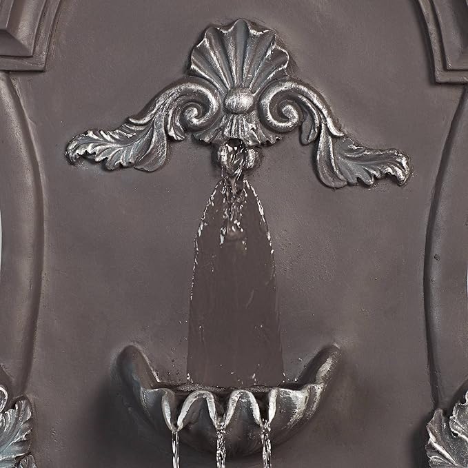 San Pablo Ornate 33" High Large Italian Indoor Outdoor Decor Gray Resin Wall Fountain Tiered Waterfall Basin Water Feature for Outside Garden Patio Yard Backyard Porch Deck - John Timberland