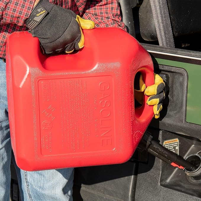 Midwest Can Company 5610 5 Gallon Gas Can Fuel Container Jugs w/Spout (2 Pack) - Image 8