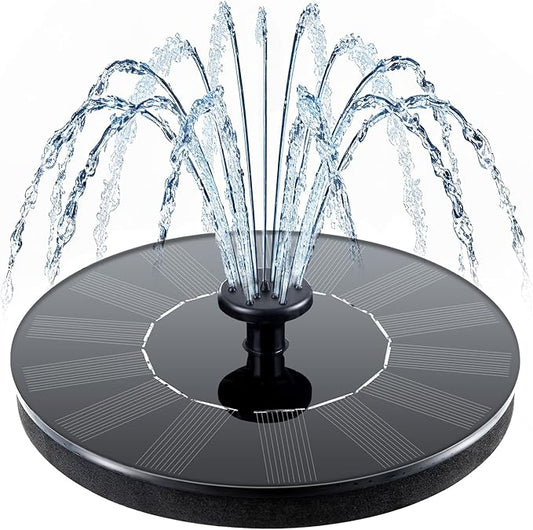 Mademax Solar Bird Bath Fountains, Upgrade 1.4W Solar Fountain Pump with 6 Nozzles, Free Standing Floating Solar Powered Water Fountain Pump for Bird Bath, Garden, Pond, Pool, Outdoor