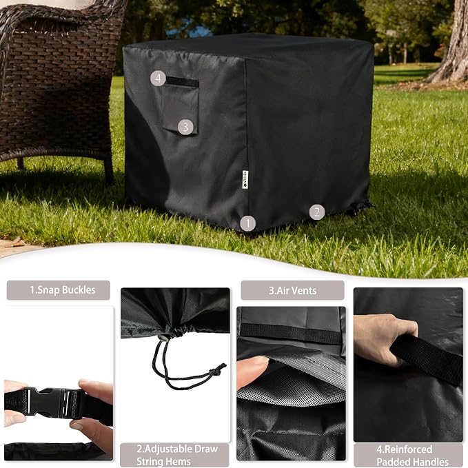Patio Wicker Side Table Cover,22W x 22D x 18H inch,Waterproof Square Patio Small Side Table Cover,Suitable for 3-Piece Outdoor Wicker Patio Bistro Set Side Table - Image 6
