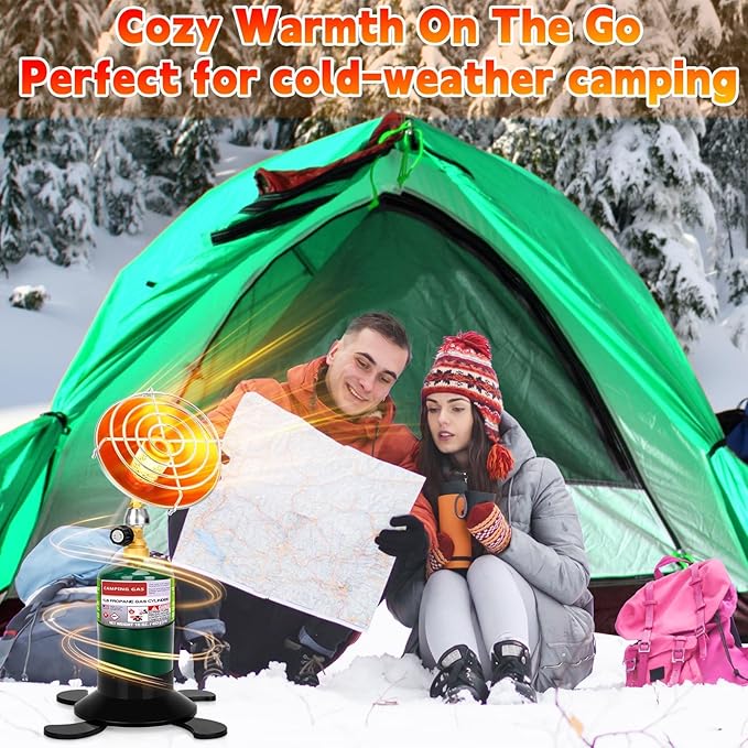 Portable Propane Heater for Camping, Outdoor Space Patio Heater, Powerful Output Compact Radiant Gas Heaters with Foldable Tank Holder for Winter Tent Hunting Ice Fishing Hiking Backyard Garage